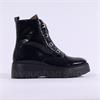 Wonders Bristol Front Zip Stud Boot - Navy Patent